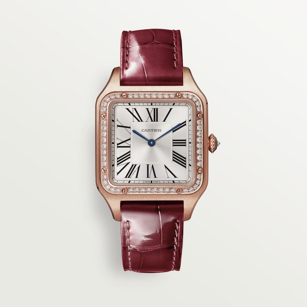 Đồng Hồ Cartier Santos-Dumont Large Watch Nữ Đỏ Vàng Hồng